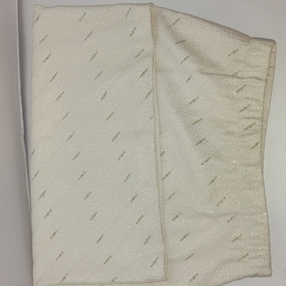 St John Evening By Marie Gray Skirt Rhinestone Sparkly Shiny  Off White Size 4 - Picture 9 of 12